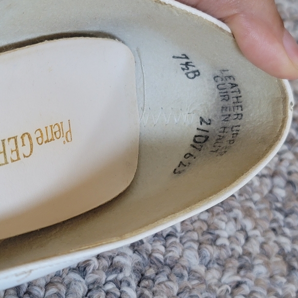 Pierre Germain Paris White Laser Cut Heel Shoes - Picture 3 of 6